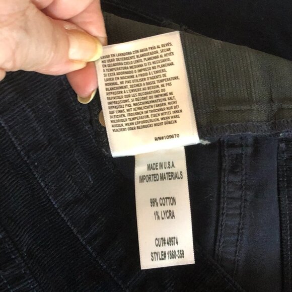 CITIZENS OF HUMANITY Harlow Ankle Mid Rise Slim Maternity Navy Corduroy 25 - Picture 14 of 16